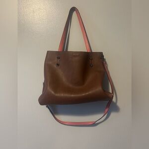 Calvin Klein faux leather tote bag. Brown.